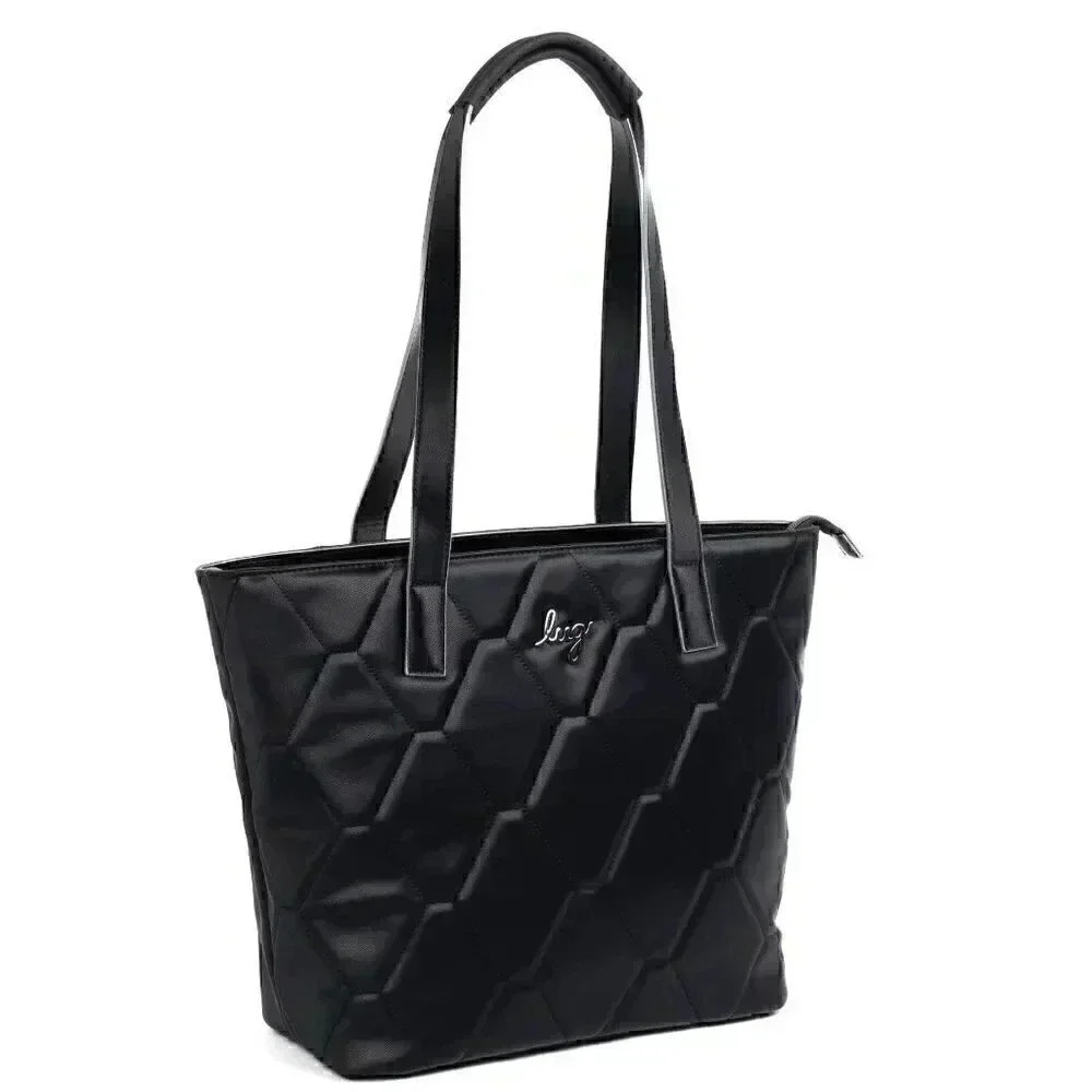LUG Paddock Satin Luxe VL (Vegan Leather) Tote / Shoulder Bag - Black - Picture 2 of 16
